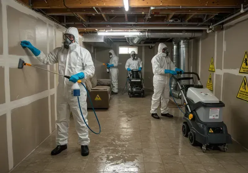 Basement Moisture Removal and Structural Drying process in Thermalito, CA